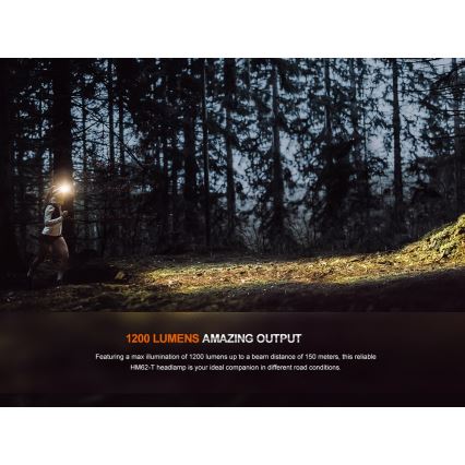 Fenix HM62TMGM - Dimmbare, wiederaufladbare LED-Stirnlampe LED/USB IP68 1200 lm 280 h