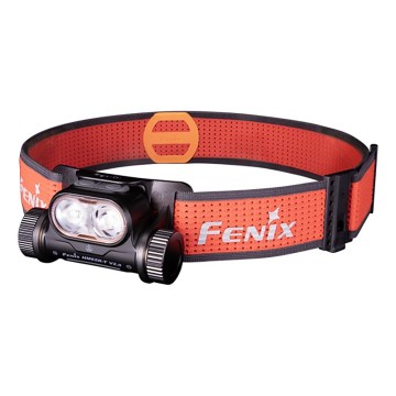Fenix HM65RTV20BLC- Lampe frontale rechargeable à intensité variable LED/USB IP68 noir/orange