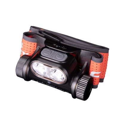 Fenix HM65RTV20BLC- Lampe frontale rechargeable à intensité variable LED/USB IP68 noir/orange