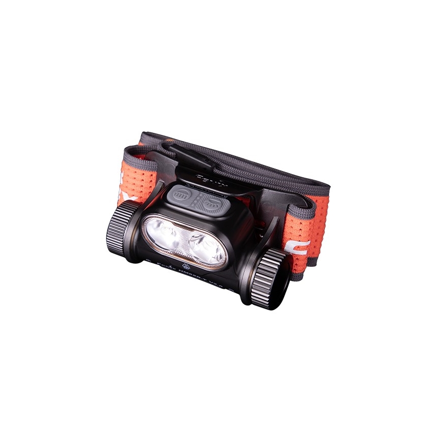 Fenix HM65RTV20BLC- Lampe frontale rechargeable à intensité variable LED/USB IP68 noir/orange