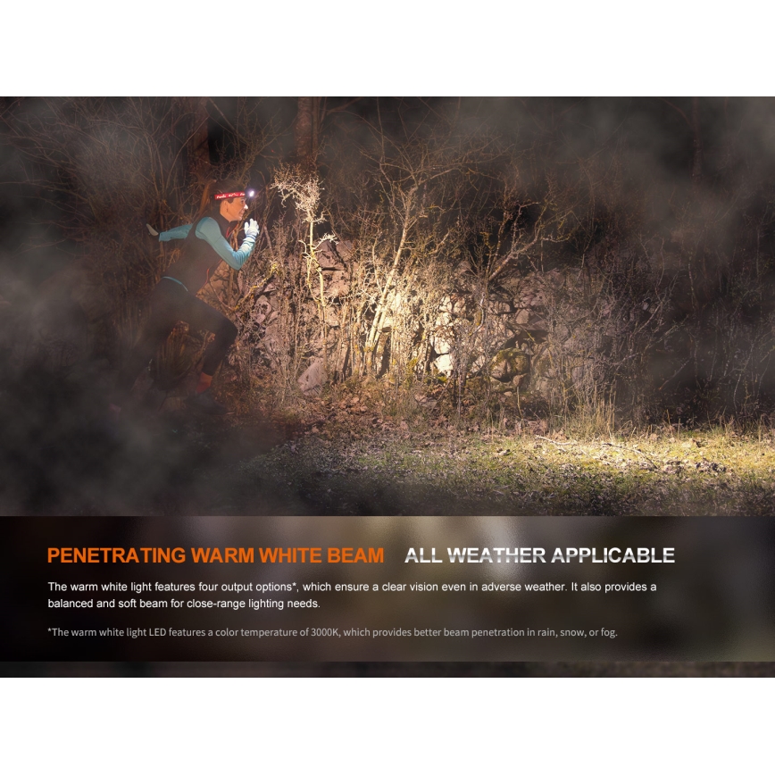 Fenix HM65RTV20PRP - Dimmbare, wiederaufladbare LED-Stirnlampe LED/USB IP68 1600 lm 300h schwarz/violett