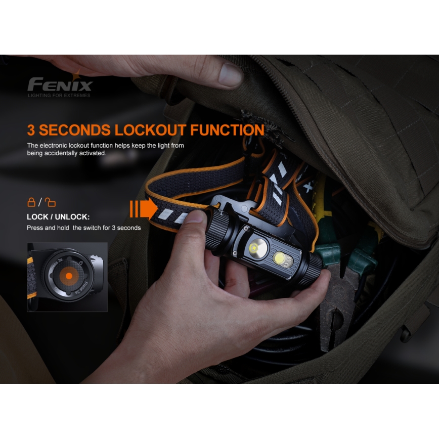 Fenix HM70R - Lampada frontale ricaricabile a LED 4xLED/1x21700 IP68