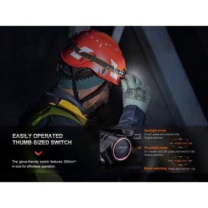 Fenix HM71R - Lampada frontale ricaricabile LED/USB IP68 2700 lm 400 h