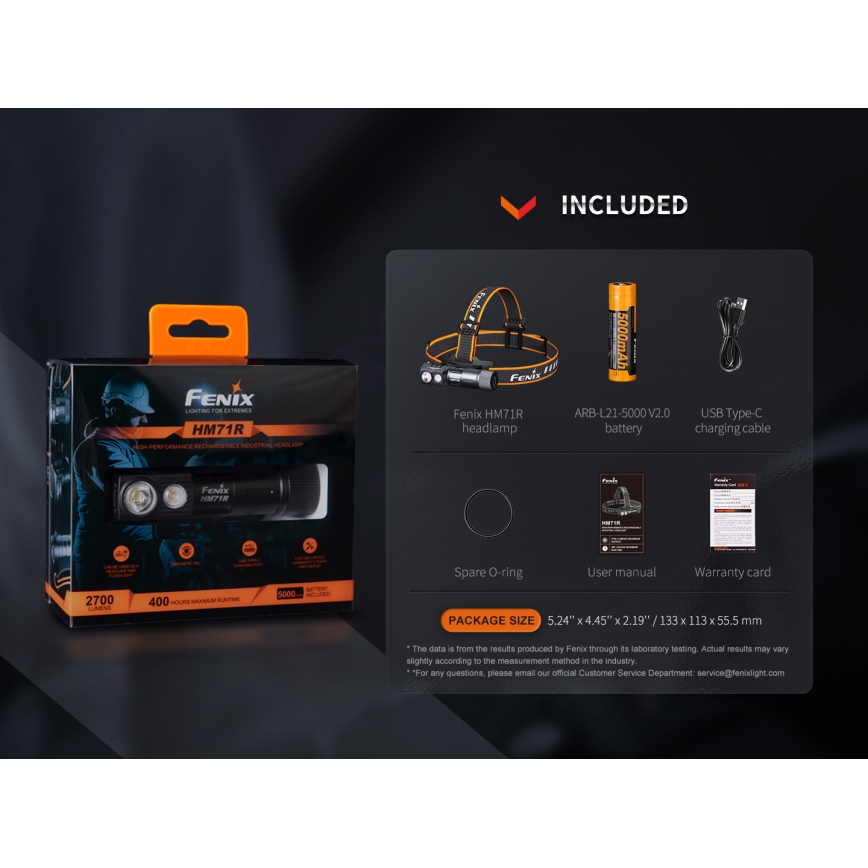 Fenix HM71R - Lampada frontale ricaricabile LED/USB IP68 2700 lm 400 h