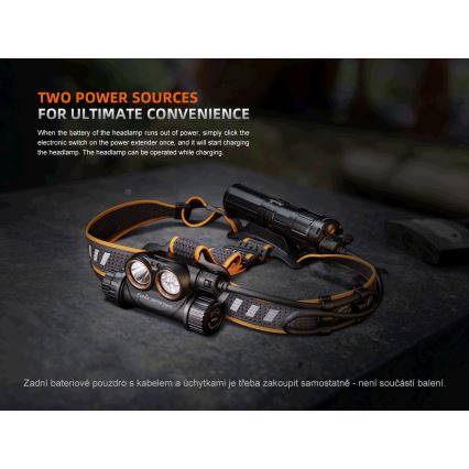 Fenix HM75RTOPAZ - Dimmbare, wiederaufladbare LED-Stirnlampe LED/USB IP68 1600 lm 210 h