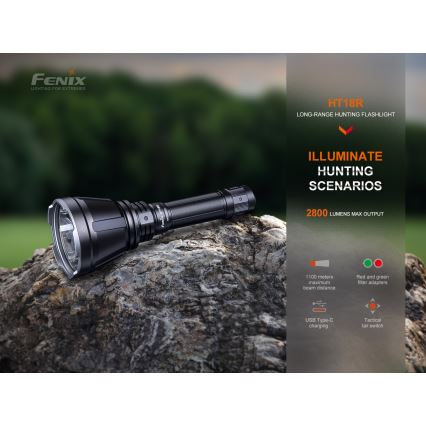 Fenix HT18R - Lampe torche à intensité variable rechargeable LED/1x21700 IP68 2800 lm 42 h 5000 mAh