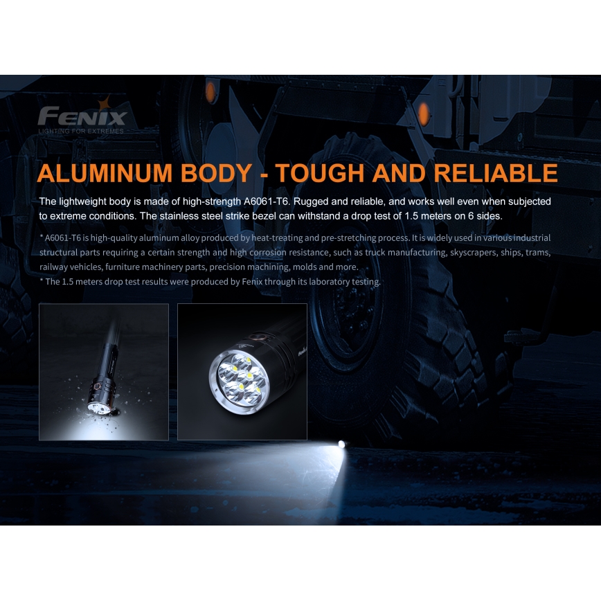 Fenix LR35R - LED Wiederaufladbare Taschenlampe 6xLED/2x21700 IP68