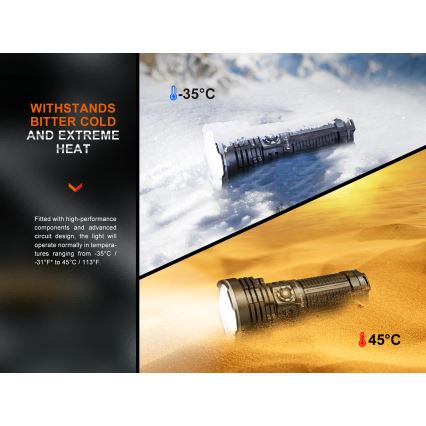 Fenix LR40RV20 - Aufladbare LED-Taschenlampe LED/USB IP68 15000 glänzend 177 h 5000 mAh