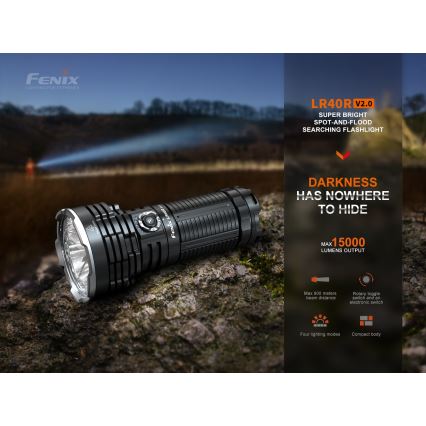 Fenix LR40RV20 - Torcia LED ricaricabile LED/USB IP68 15000 lm 177 h