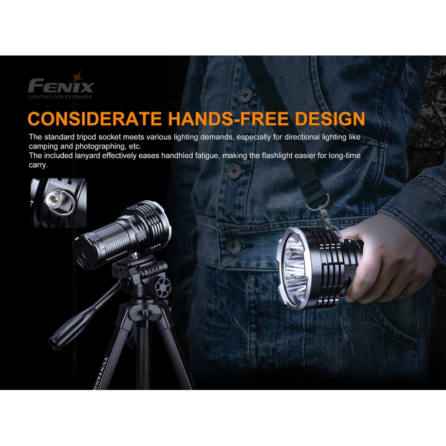 Fenix LR50R - LED Wiederaufladbare Taschenlampe 4xLED/USB IP68
