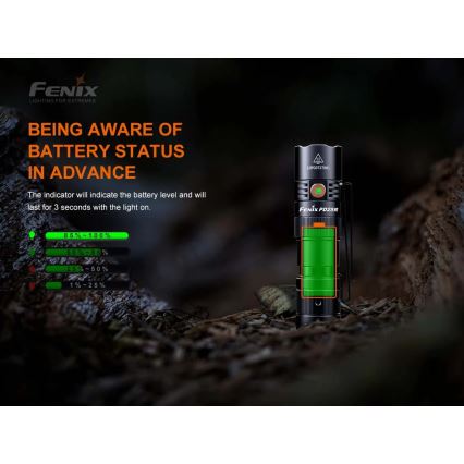 Fenix PD25R – Akku-LED-Taschenlampe LED/1xCR123A IP68 800 lm 70 h