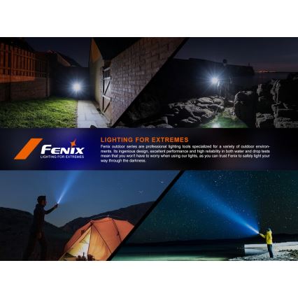 Fenix SW05RREDBLC - Lampe torche à intensité variable rechargeable LED/USB IPX6 150 lm 49 h noir