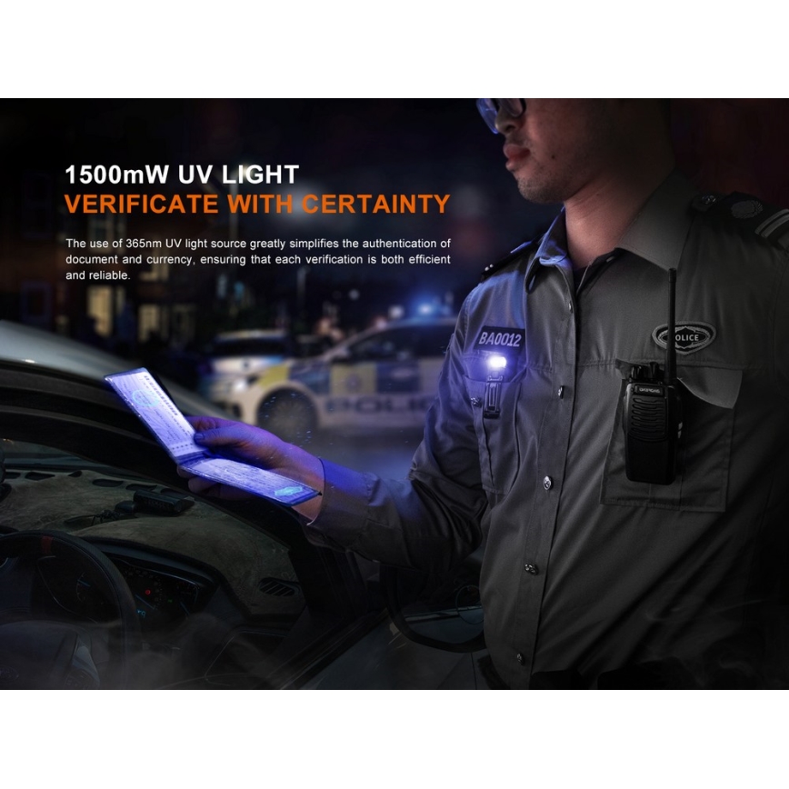Fenix SW05RUVBLC - Dimmbare, aufladbare LED-Taschenlampe LED/USB IPX6 150 lm 49 h schwarz