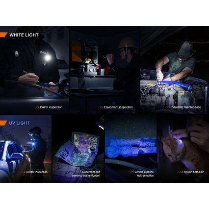 Fenix SW05RUVBLC - Dimmbare, aufladbare LED-Taschenlampe LED/USB IPX6 150 lm 49 h schwarz
