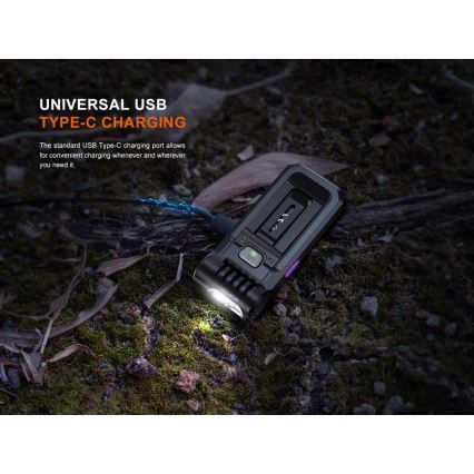 Fenix SW05RUVBLC - Dimmbare, aufladbare LED-Taschenlampe LED/USB IPX6 150 lm 49 h schwarz