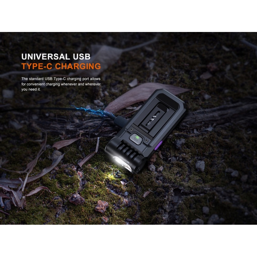 Fenix SW05RUVBLC - Dimmbare, aufladbare LED-Taschenlampe LED/USB IPX6 150 lm 49 h schwarz