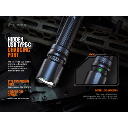 Fenix TK20RV20 - Torcia LED tattica ricaricabile LED/USB IP68 3000 lm 48 ore