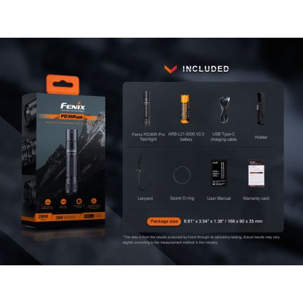 Fenix ​​​​PD36RPRO - Torcia LED tattica ricaricabile LED/USB IP68 2800 lm 42 h