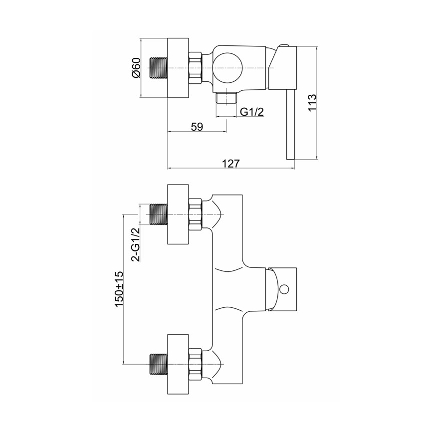 FERRO - Miscelatore per doccia FIESTA, finitura cromata lucida