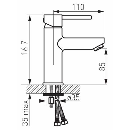 FERRO - Miscelatore per lavabo + piletta di scarico FIESTA cromo lucido