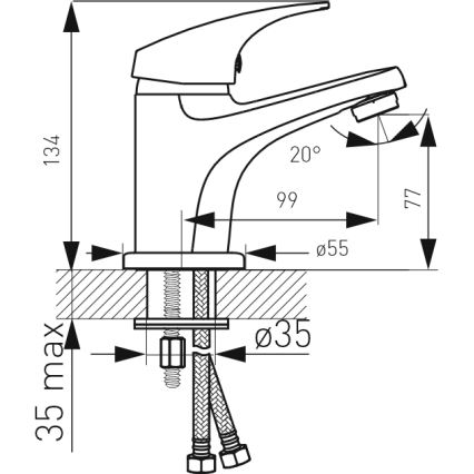 FERRO - Miscelatore per lavabo + scarico ONE cromo lucido