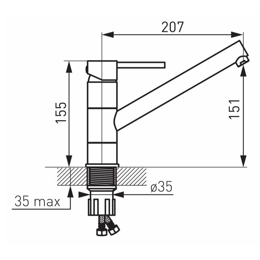 FERRO - Miscelatore per lavello FIESTA cromo lucido