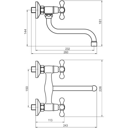 FERRO - Miscelatore per lavello/lavabo ANTICA bronzo