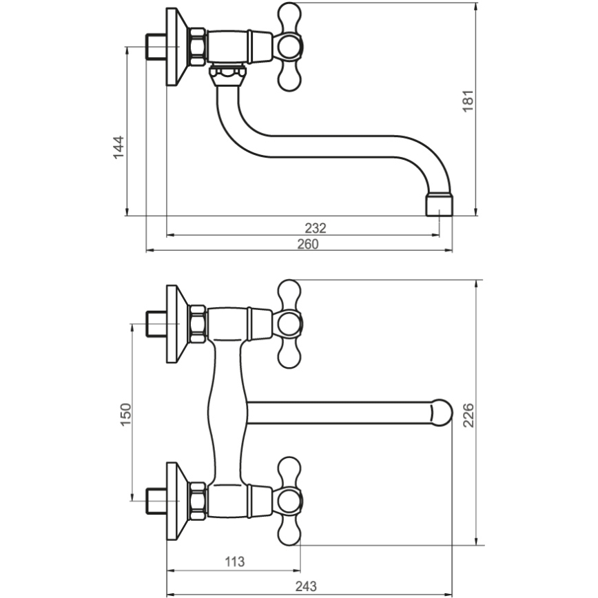 FERRO - Miscelatore per lavello/lavabo ANTICA bronzo
