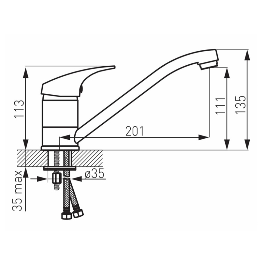 FERRO - Miscelatore per lavello ONE cromo lucido