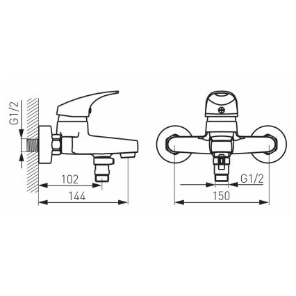 FERRO - Mitigeur de baignoire ONE chrome brillant