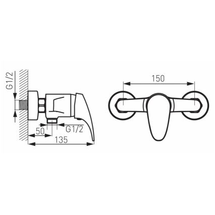FERRO - Mitigeur de douche ONE chrome brillant