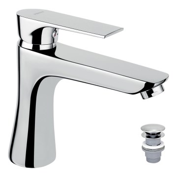 FERRO - Mitigeur pour lavabo + bonde ALGEO SQUARE, chrome brillant