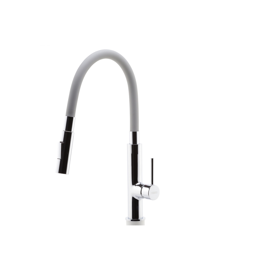 FERRO - Rubinetto per lavello con braccio flessible cromo lucido/grigio