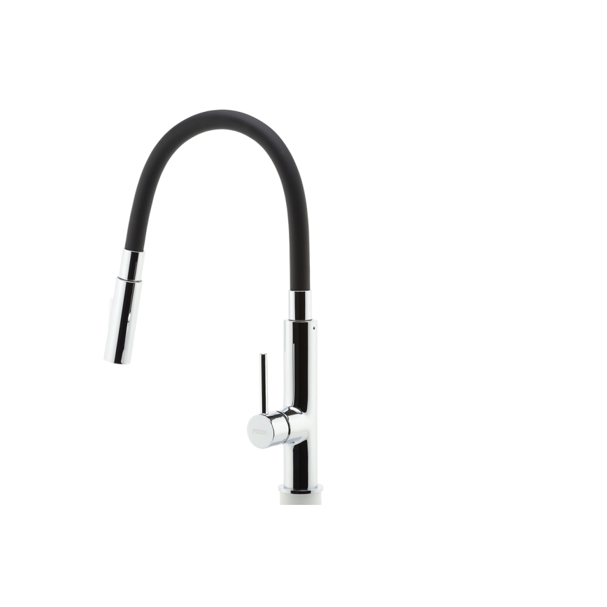 FERRO - Rubinetto per lavello con braccio flessible cromo lucido/nero