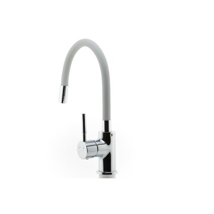 FERRO - Wasserhahn (Armatur) mit flexiblem Arm glänzendes Chrom/grau