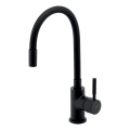 FERRO - Wasserhahn (Armatur) mit flexiblem Arm matt schwarz