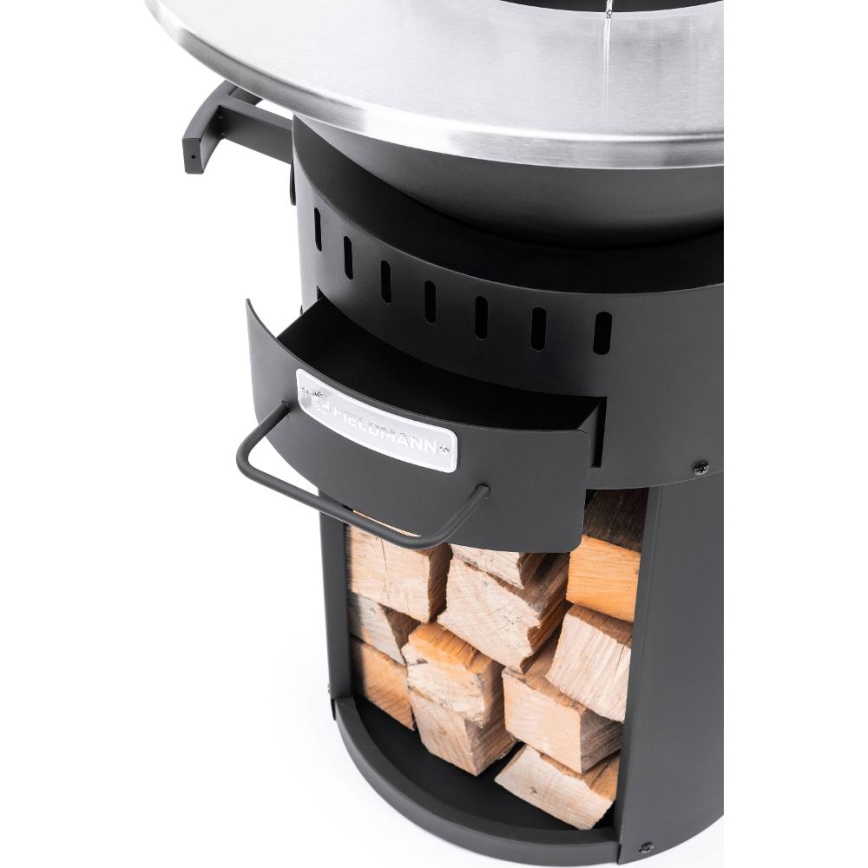 Fieldmann - Barbecue portatile 3 in 1 in acciaio inox/nero