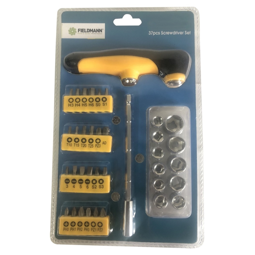 Fieldmann - Cacciavite a T con punte e teste 37 pz