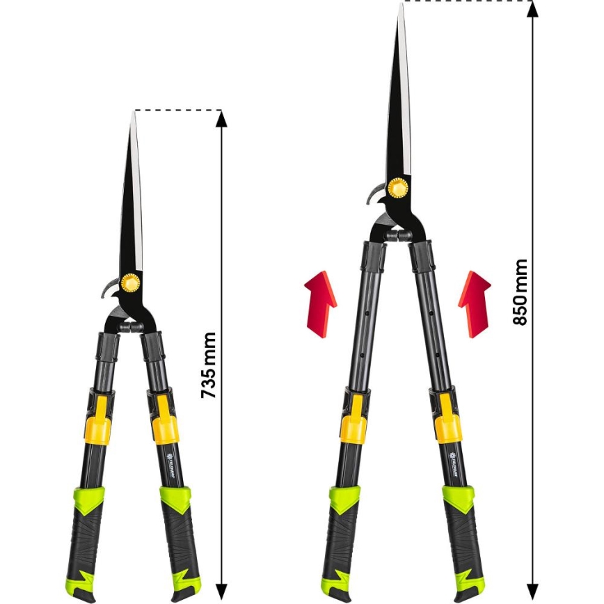 Fieldmann - Cesoie da giardino telescopiche a leva 2 in 1