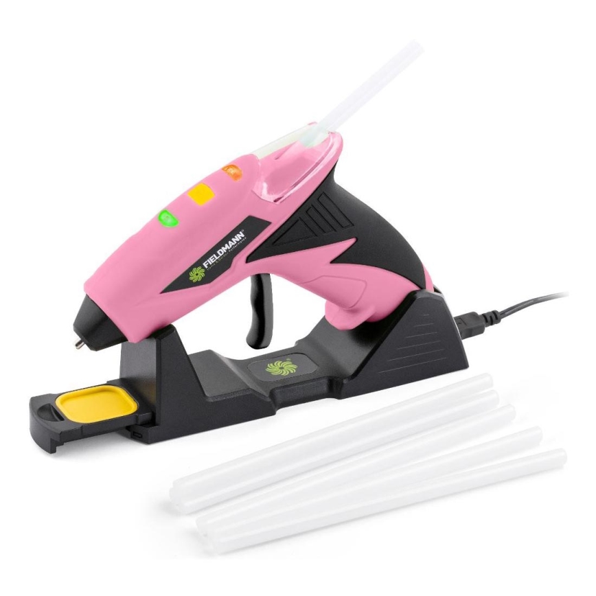 Fieldmann - Pistolet à colle chaude sans fil 4V 1500 mAh rose