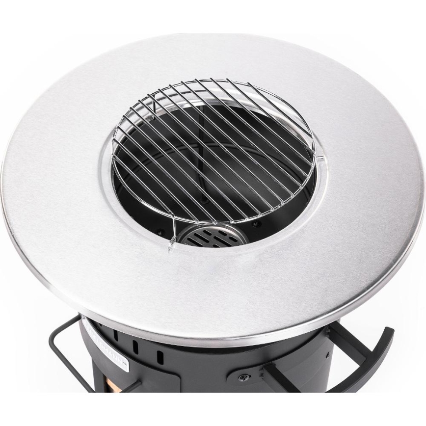 Fieldmann - Tragbarer Grill 3-in-1 Edelstahl/schwarz
