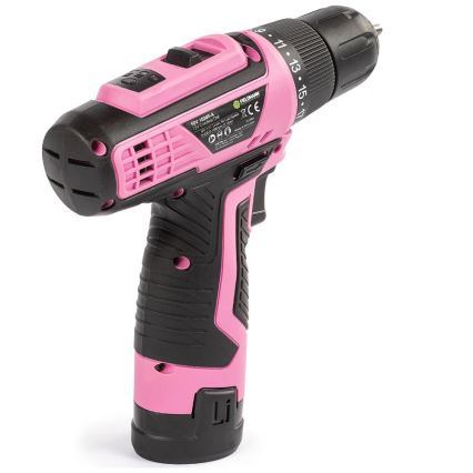Fieldmann - Trapano a batteria 12V 1500 mAh rosa/nero