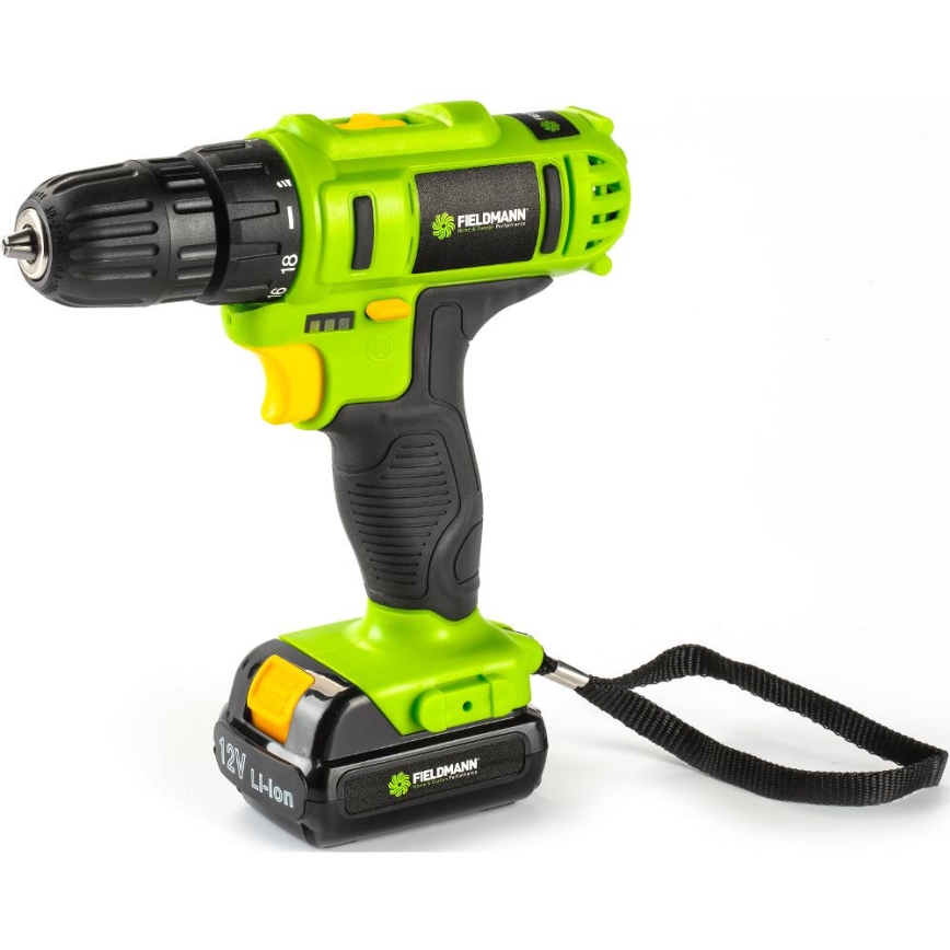 Fieldmann - Trapano avvitatore a batteria con accessori 12V 1300 mAh