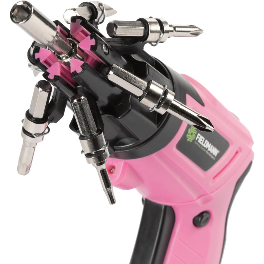 Fieldmann - Visseuse sans fil 3,6 V 1300 mAh rose