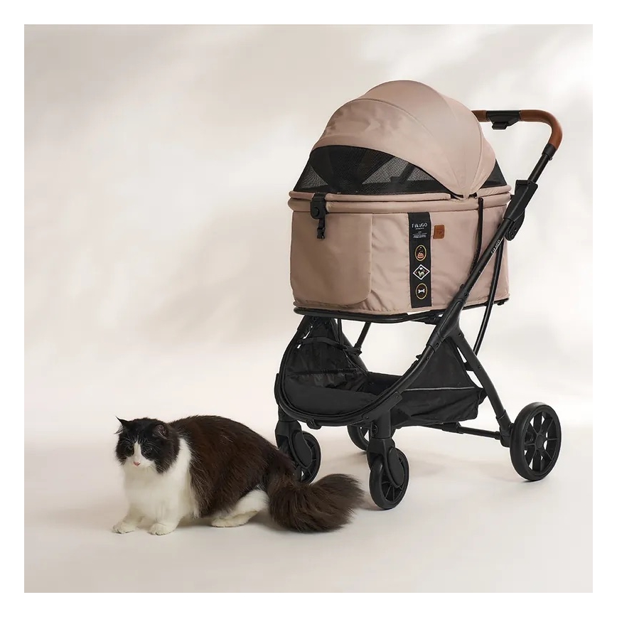 Fikago - Kinderwagen für Hunde und Katzen AGILE HUGGY beige