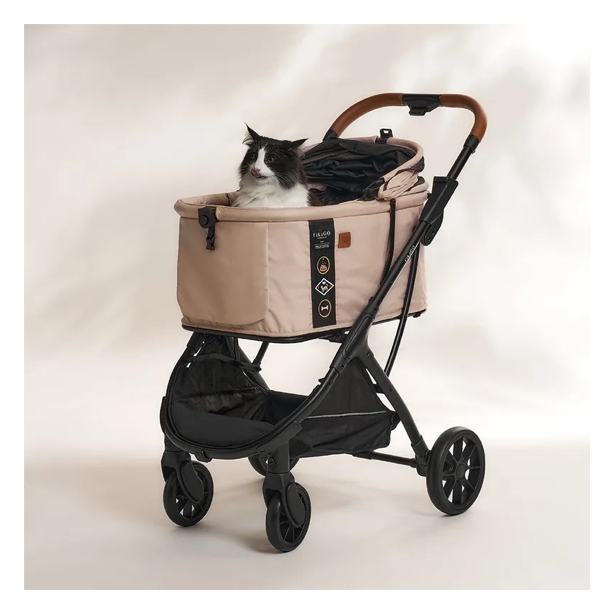 Fikago - Passeggino per cani e gatti AGILE HUGGY beige