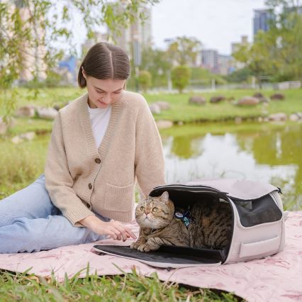 Fikago - Trasportino da viaggio per cani e gatti TRUFFLE Artic Flower