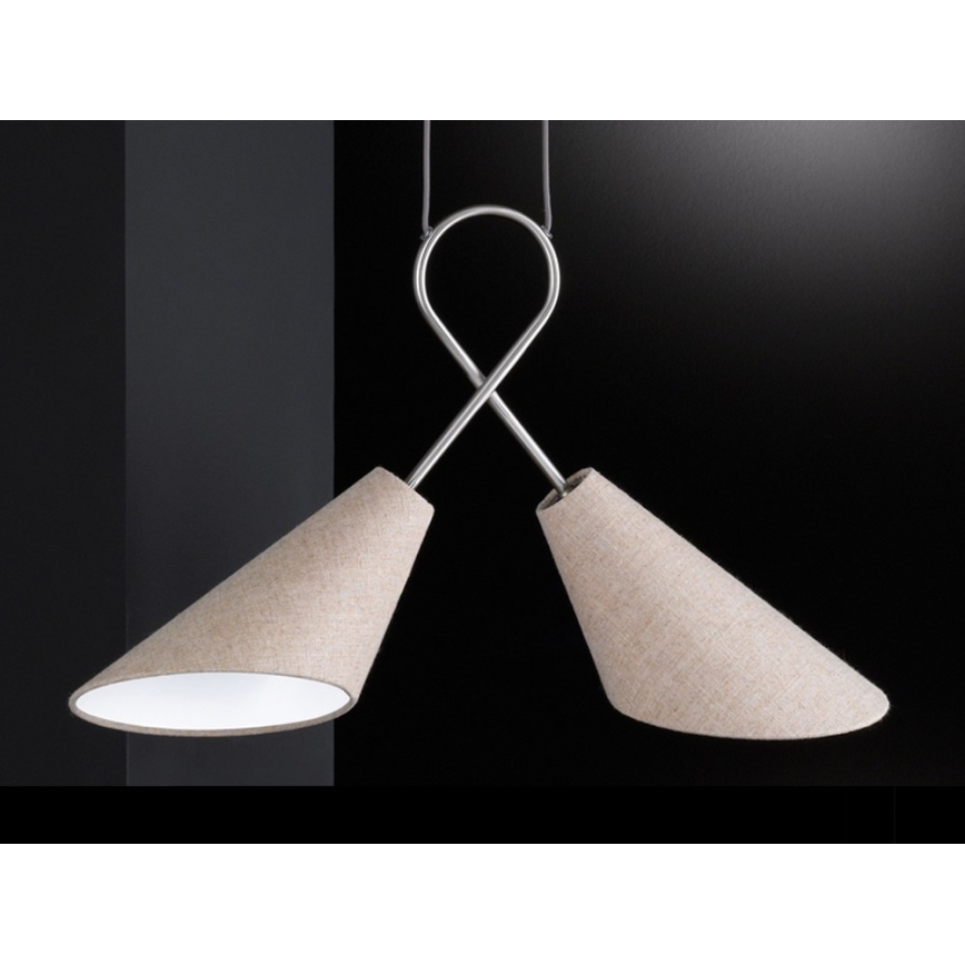 Fischer & Honsel 65170 - Lampadario a sospensione con filo SAGA 2xE27/12W/230V
