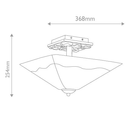Flambeau - Plafonnier STAR 2xE27/40W/230V doré