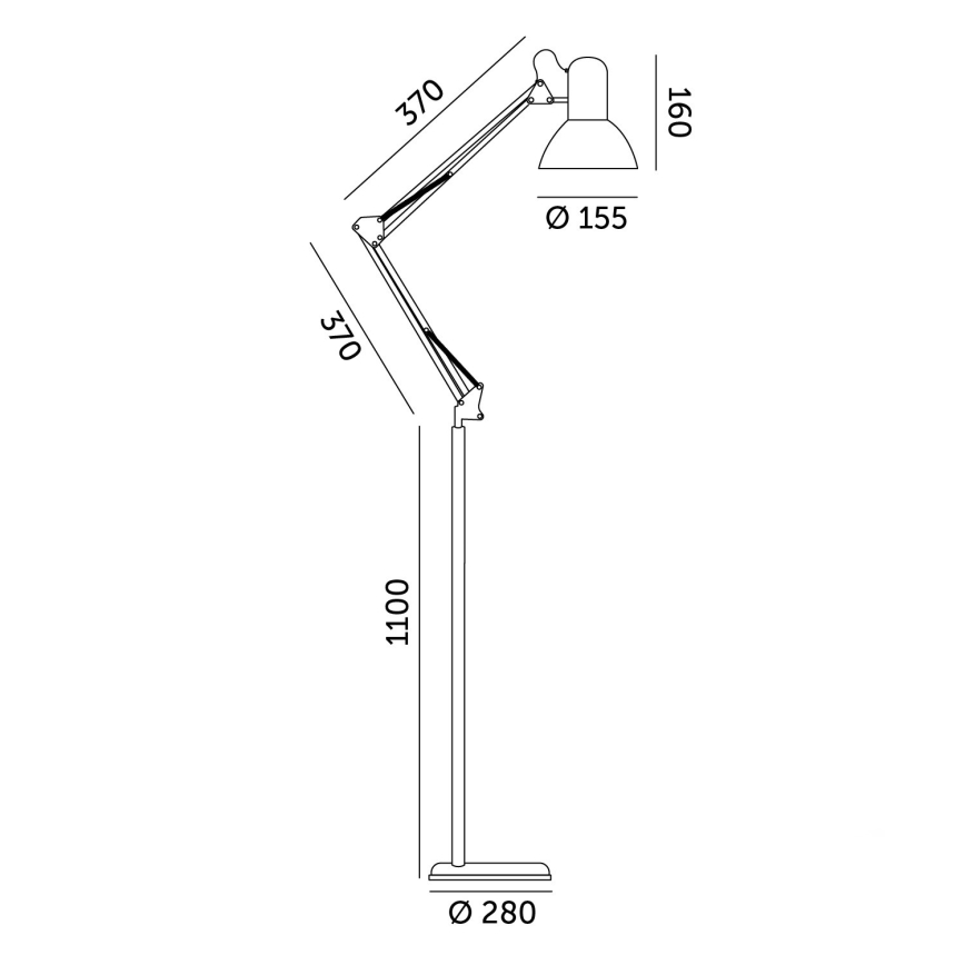 Flessibile lampada con piedistallo AURIQ 1xE27/60W/230V 184 cm nero